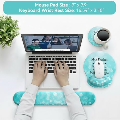 Mouse Pad with Keyboard Wrist Rest,Ergonomic Mousepad Support Set - Image 4