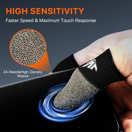 Jwh 20 Pack Mobile Phone Gaming Finger Sleeves with 2 Pcs Storage Box Ultra Thin Pure Silver Fiber Silky Gaming Accessory Thumb Sleeve for Pubg Guantes para Dedales Dedos Gamer Finger Gloves ​Cots - Image 3