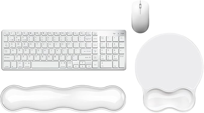 Gel Wrist Rest for Keyboard and Mouse Pad Set - Clear White by CFHYZAZNCL
