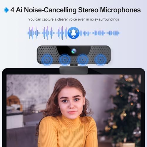 ToLuLu 4K Auto Focus Webcam for PC, 4 AI Noise-Canceling Mics UHD Web cam - Image 4