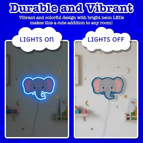Elephant LED Neon Sign with Dimmable Night Light for Bedroom, Play Room, Kids Room, Nursery, Wall Decor and Birthday and Christmas Gift USB Connection - Image 2