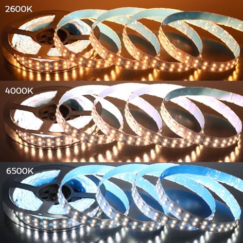 Bright Double Row Bendable RGBCCT 5in1 LED Strip 24V 660LEDs Micro Serrated And Center Cutout PCB Flexible S LED Strip RGB+W+WW 5 Colors In 1 LED 16.4ft 20mm Wide (Dual Row 660LEDs IP20) - Image 5