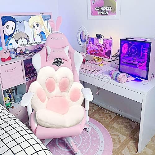ELFJOY Cat Paw Cushion for Computer and Gaming Chairs 23.6"x27.6" White - Image 2