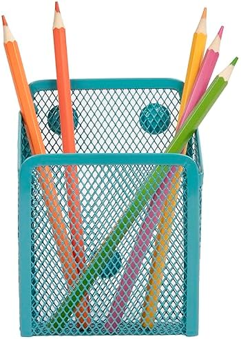Magnetic Pencil Holder,Mesh Stainless Steel Pen Basket, Metal Writing Utensil Storage Organizer for Whiteboard,Blackboard,Kitchen, Locker, Home, or Office - Image 3