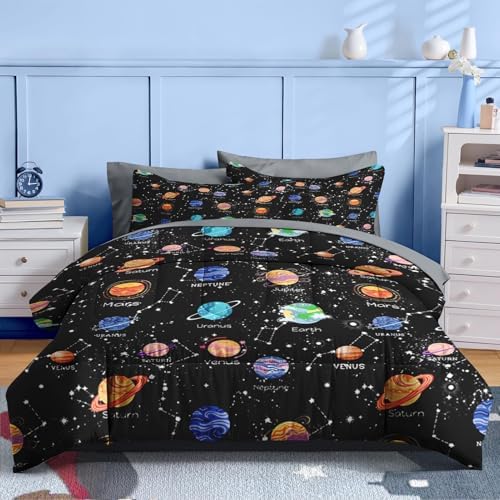Nesker Full Comforter Set for Boys, 7 Pieces Galaxy Space Bedding for Kids - Image 2