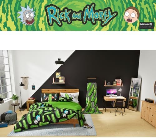 Rick & Morty Bedding 7 Piece Super Soft Cozy Reversible Comforter and Sheet Set with Sham, Full, (Officially Licensed Product) By Franco - Image 7