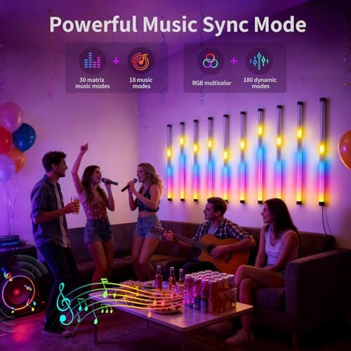 Music Sync LED Wall Lights, 10 Pack Independent Control RGB with App & USB, Beat Activated Lights for Gaming Room, Sensory Room, Party - Image 2