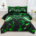URBONUR Black Green Gaming Twin Comforter Set for Boys 6Pcs Bed in A Bag by URBONUR