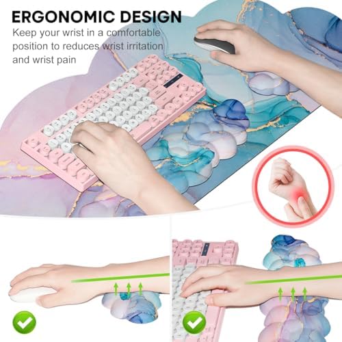 JIKIOU Ergonomic Keyboard Wrist Rest &Large Mouse Pad&Mouse Wrist & Cup Pad - Image 6