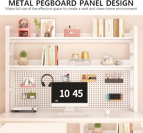 Pegboard Wall Organizer Panels.Modern Industrial Computer Desk with Storage Shelves & Pegboard - Stylish Home Office Workstation for Study, Writing, Gaming & nization，（Grey，39in） - Image 5