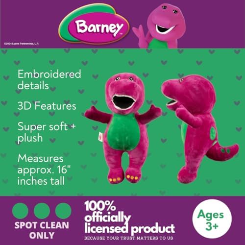 Collectibles Barney Classic Bedding Super Soft Plush Decorative Throw Pillow, (Officially Licensed Product) By Franco - Image 3