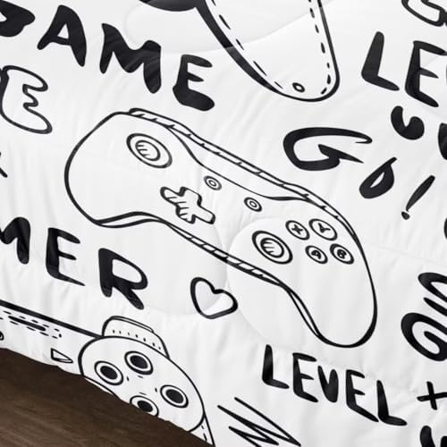 Gaming Comforter for Boys Teens,Game Bedding Sets Full,Kids Gamer Comforter Set,Video Game Bedroom Bed Set Controller Duvet All Season 3 Piece - Image 7