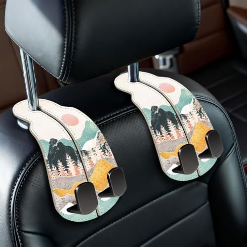 Blusabaca 2PCS Car Seat Headrest Hooks, Purses Bags Holder, Sunrise by Blusabaca