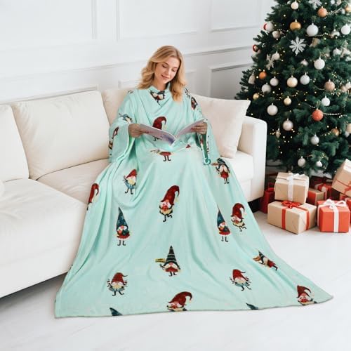 Catalonia Wearable Blanket with Sleeves for Women & Men, Fleece Wrap Throw - Image 2