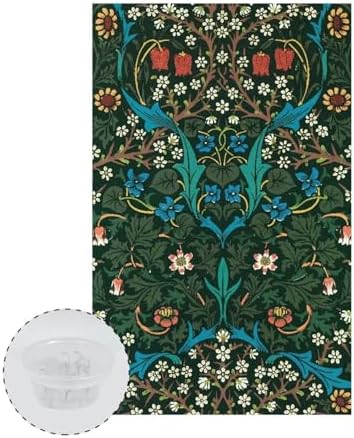 Recliner Headrest Protector 26x16 Inch - William Morris Green Leaf Polyester Fabric, Decoration & Breathable Chair Cover with Anti-Slip Base, Easy to Install for Home/Office - Image 2