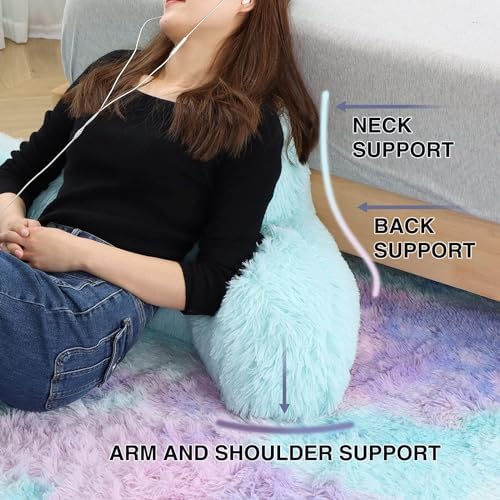 A Nice Night Pink Reading Pillow, 18.5" Bed Wedge Pillows with Arms - Image 5