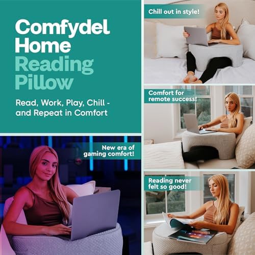 Memory Foam Reading Pillow with Arm Rests & Pocket | Lap Desk for Laptop, Reading and Relaxing on Bed, Couch, or Floor, Armrest and Gaming Pillow – Ideal for Ultimate Comfort and Support - Image 2