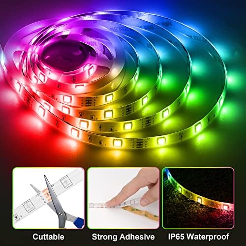 RGB LED Strip Lights 9.8Ft for TV Behind,Remote&App Control,IP65 Waterproof - Image 2