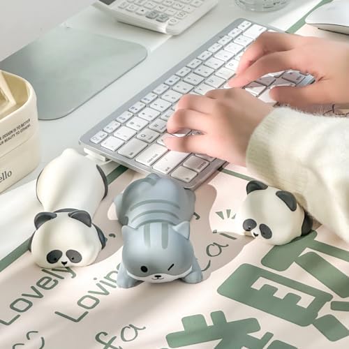 Cityhermit Upgrade Ergonomic Memory Foam Wrist Rest Support for Mouse Computer Arm Rest for Desk Cute Animals Wrist Pad Office Supplies Slow Rising PU Wrist Pad (Panda) - Image 4