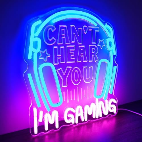 Gaming Headset Neon Sign, Acrylic Video Game Headphones Led Light Sign, Dimmable, Wall Mount, Decorative use, 0.66 pounds, Battery Powered - Image 6