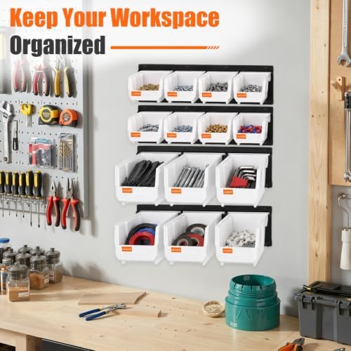 14pc Wall-Mounted Storage Organizer Mixed V1 V2 Combo White - Image 7