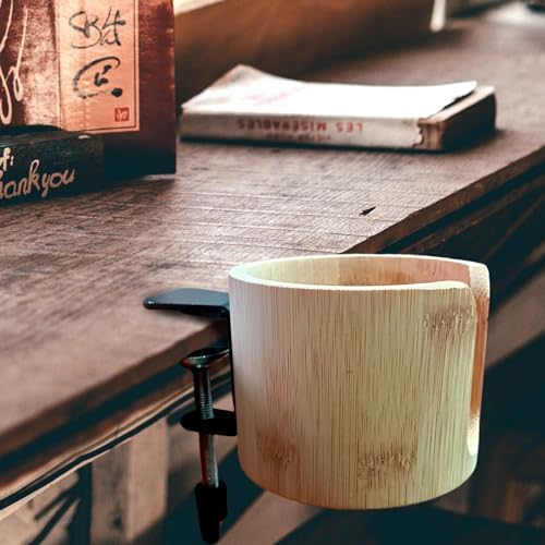 Desk Cup Holder, Large Anti-Spill Cup Holder Clamp for Desk or Table, Table Cup Holder for Water Bottles, Wheelchairs, Workstations, Gaming Desk Accessories, Computer Desk Accessories - Image 5