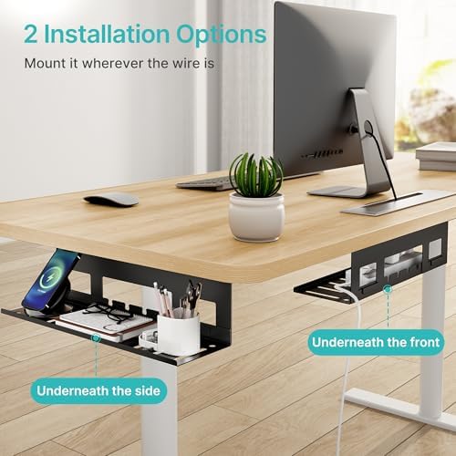 PEGZONE Under Desk Cable Management Tray, 15.7'' Screw-Mount Steel Rack - Image 5