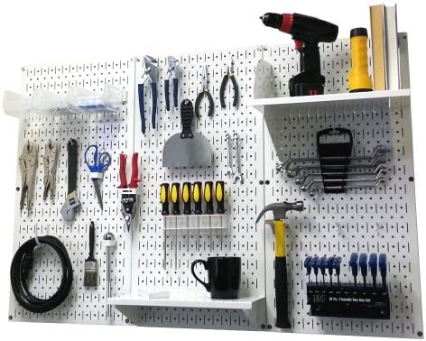 Wall Control Pegboard Organizer 4 ft. Metal Standard Tool Storage Kit With White Toolboard and Accessories - 30-P-3232W - Image 2