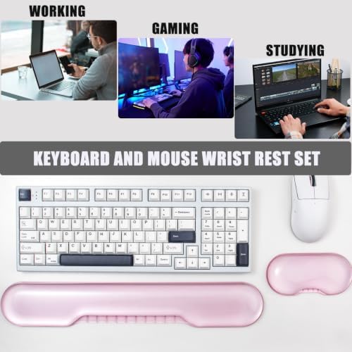 Gel Wrist Rest for Keyboard and Mouse, Pink Wrist Rest Set - Image 6
