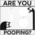Decorative Outlet Covers Funny Bathroom Art with Are You Pooping 2 Gang Combination 1 Toggle/1 Duplex Light Switch Cover Gfci Wall Plate Electrical Receptacle Switchplate for Country Decor by JOOJIAO