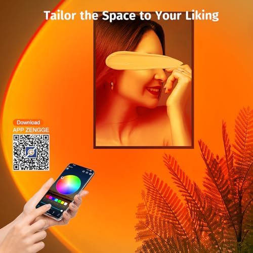 Neroupe Sunset Lamp Projector with APP & Button Control, 360 Degree Rotation Multiple Colors Changing LED Lamp Night Light, Sunset Light for Bedroom Decor/Party/Tiktok Live/Room Decor - Image 4