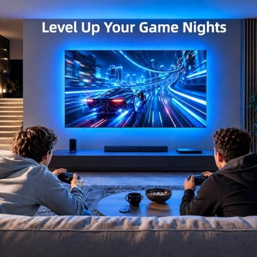 MORIACC LED Lights for TV, 16.4ft TV LED Backlight for 45-75 Inch TVs, Strip Lights with Music Sync, Bluetooth APP and Remote Control, USB Powered for Bedroom Gaming Home Decor - Image 2
