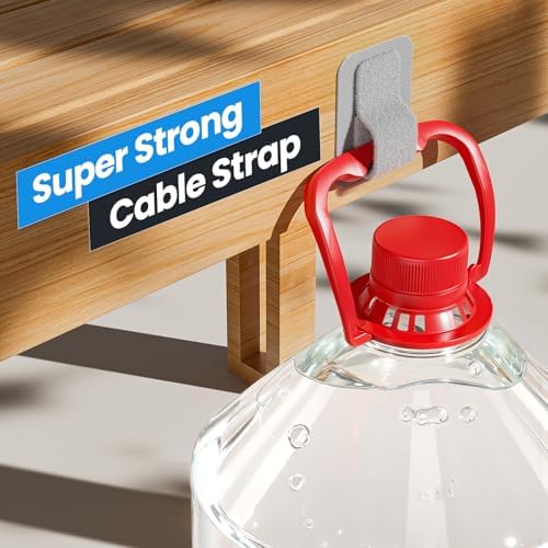 Cable Management Under Desk, 【Up to 15 Cord】【Enhanced Wire Holder】 Reusable Cord Organizer Holder, Adjustable Hook and Loop Cable Ties, Wire Clips Under Table Hider, 20 Pair(Grey) - Image 3