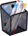 Large Magnetic Pen Holder, Magnetic Basket 4 Strong Magnet Pencil Holders Locker Accessories for Refrigerator Whiteboard Black(3.7x2.7x5 In) by Sanpaint