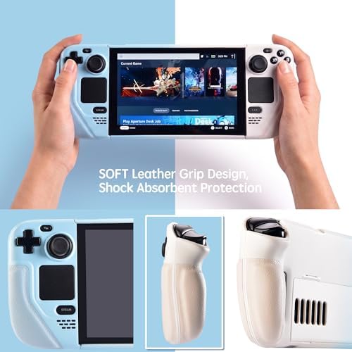 UYIYE Case for Steam Deck OLED & LCD with Kickstand, White-Blue Gradient - Image 2