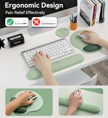 Mouse Pad with Keyboard Wrist Rest,Ergonomic Mousepad Support Set - Image 3