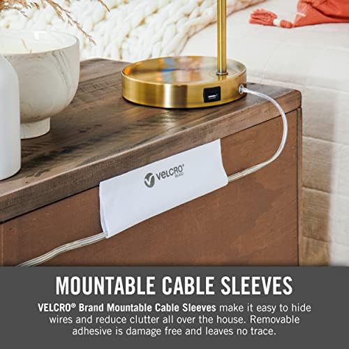 VELCRO Brand Mountable Cable Sleeve, White, 8 in, 2 Pack - Image 4