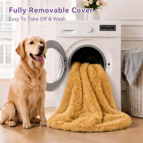 Human Dog Bed, Oversized Plush Lounger Bed with Plump Pillow and Blanket - Image 4