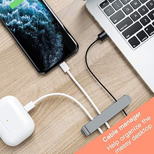 pzoz Cable Clips, 3 Pack Cord Organizer Charger Cable Management for Organizing Home Office Desk Phone Car Cable Wire, Self Adhesive Cord Holders (Gray) - Image 6