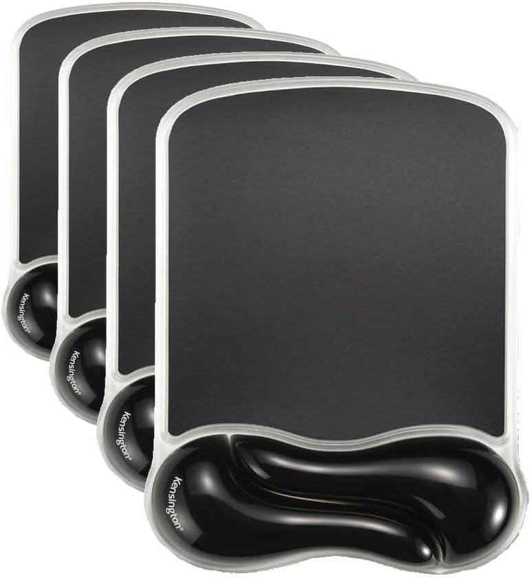 Kensington Duo Gel Wave Mouse Pad & Wrist Rest (K62413WW) Black 9.6L x 7.6W inches (Pack of 4) by Unknown