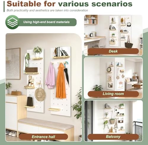 Modular Wooden Peg Board Wall Organizer DIY Thick Pegboard Kit(47.2X62.9in) - Image 5