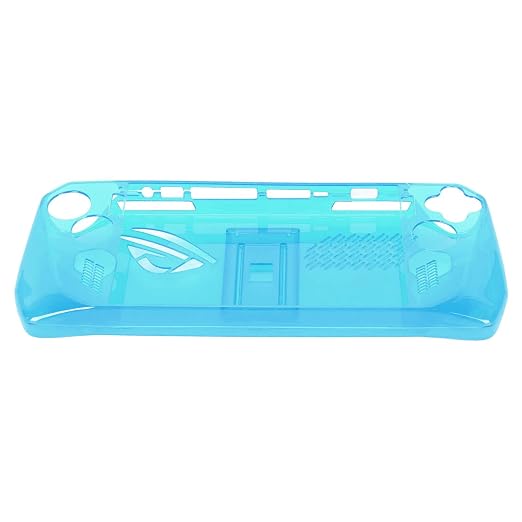 Clear Shockproof TPU Protective Case for ROG Ally Handheld 2023, Transparent Game Console Cover with Foldable Stand and Non - Slip Grip for Gaming Comfort (Transparent Blue) - Image 2