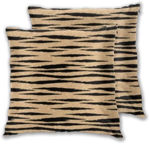 Pillowcase Set of 2 Tiger Animal Stripes Print Throw Pillow Covers Shells for Couch Office Bedroom Home Decoration, 20"X20" by Abucaky