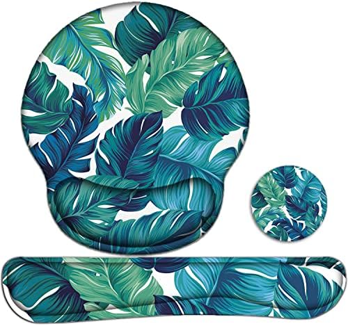 Lateefah Ergonomic Mouse Pad with Wrist Rest and Keyboard Wrist Rest Set | Non-Slip Memory Foam Wrist Rest for Computer Keyboard, Easy Typing, Pain Relief, Mousepad Wrist Support for Home Office Game by Lateefah