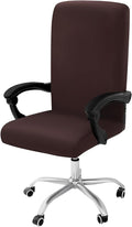 Smiry Stretch Printed Office Computer Desk Chair Covers, Brown | Universal Desk Rotating Chair Slipcovers Removable Washable, Soft Fit Anti-Dust Spandex Protector Cover with Zipper by Smiry