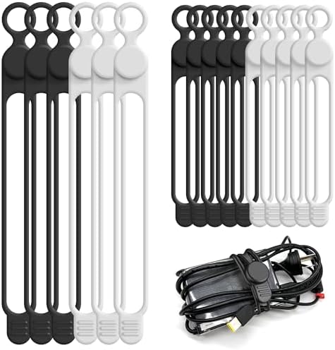 16Pcs Silicone Cable Ties, Cord Organizer Cable Management-2Sizes by ELECTRONICSORGANIZATION