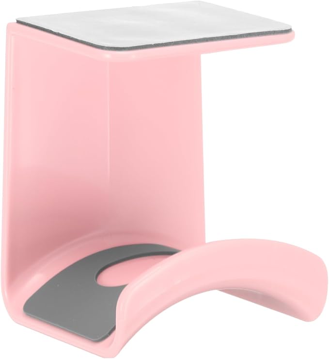 uxcell Headphone Stand, 1 Pcs ABS Headset Holder Adhesive Headphone Holder Hook Mount Headphone Hanger Hook Under Desk for Gaming Headphones Earphones Cables, Pink(Hanging) by uxcell