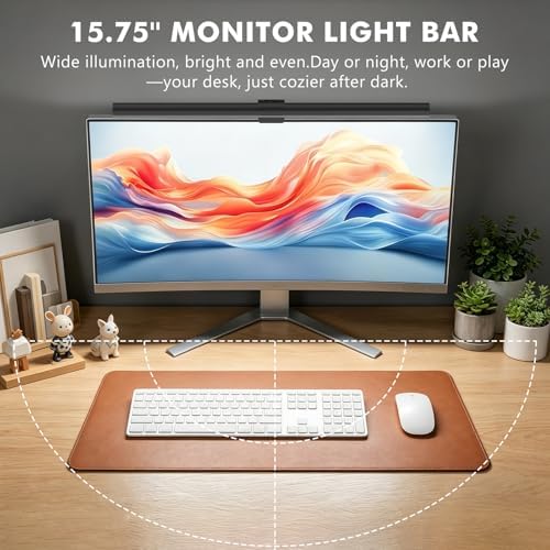 Monitor Light Bar, Eye-Care USB Computer Monitor Lamp for Home Office Gaming, 15.7'' Ultrawide LED Light, 3 Color Temperatures Stepless Dimming Screen Bar - Image 2