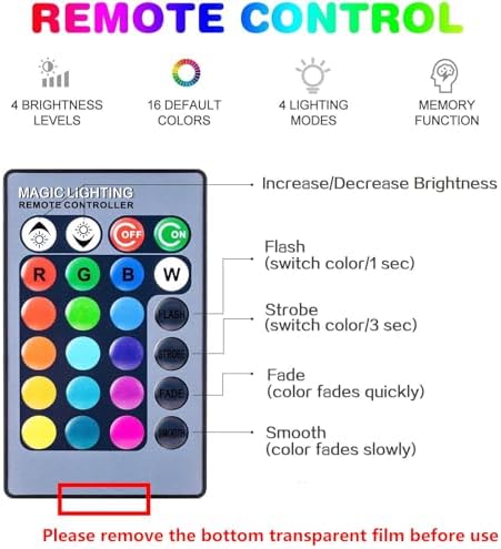 4 Pack RGB Color Changing Light Bulbs with Remote,RGBW LED Light Bulbs,9W Warm White 6500K,16 Color Multicolor A19 E27 Dimmable Memory Function,for Home Decoration,Stage,Bar,Party - Image 3