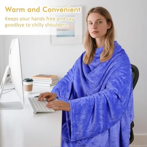 Catalonia Wearable Blanket with Sleeves for Women & Men, Fleece Wrap Throw - Image 4